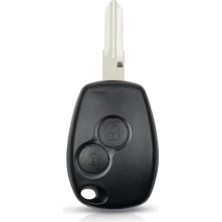 Autohan Keys Renault Dacia 2 Düğmeli Kumanda Anahtarı Kabı, Siyah, Plastik, Kangoo Clio Trafic M