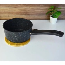 Abnturk 18CM Döküm Granit Yanmaz Yapışmaz Sütlük Sosluk Derin Tava Yumurta Haşlama 1,75 Lt Ma