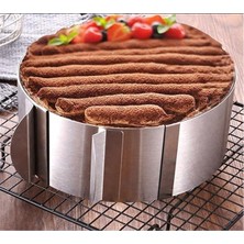 Çoşan Ayarlaabilir Gümüş Yuvarlak Pasta Çemberi 15 cm