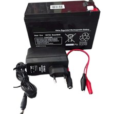 12 Volt 7 Amper Akü ve Akü Şarj Aleti Solar Sistem Ile Uyumlu