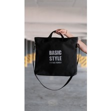KSB Store Kanvas Çapraz Askılı Tote Çanta Siyah