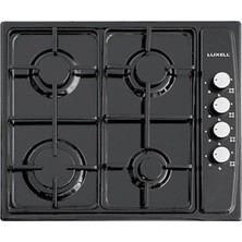 Luxell LX-420F 4 Gözlü Emniyetli Set Üstü Siyah Ocak-Lpg
