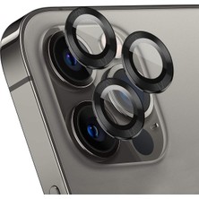 Ekran Koruyucu Apple iPhone 15 Pro Için Tekli Kamera Lens Koruma Camı Siyah [iphone 15 Pro ile Uyu