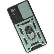 KSB Store Mey Ithalat®  Samsung Galaxy S20 Fe Kılıf Pars Lens Yüzüklü Silikon - Yeşil