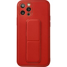 Royaleks Apple Iphone 12 Pro Kılıf Coco Deri Standlı Kapak - Kırmızı