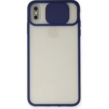Royaleks Apple Iphone Xs Max Kılıf Palm Buzlu Kamera Sürgülü Silikon - Lacivert