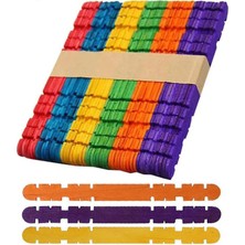 Artlantis Renkli Geçmeli Dil Çubuğu Dar 50 Li 1 Paket Çentikli Tırtıklı Geçirmeli Eklemeli R