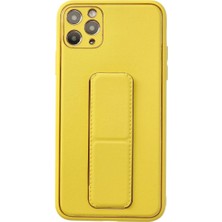 Royaleks Apple Iphone 11 Pro Max Kılıf Coco Deri Standlı Kapak - Sarı