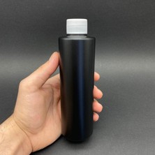 250 cc Siyah Pe Şişe - Beyaz Kapaklı - 250 ml Kapaklı Plastik Şişe x 6 Adet