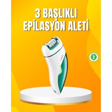 Aesco Şarjlı 3’ü 1 Arada Vgr Epilatör LED Işıklı Suya Dayanıklı Hassas Bölge Epilasyon Makinesi