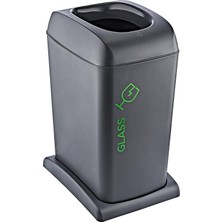 Smartware Soft Tekerlekli Cam Geri Dönüşüm Kutusu 40 Lt - Antrasit, Çok Amaçlı Geri Dönüş