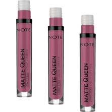 Cosmetics Matte Queen Lipstick 20 Passionate Heart Kalıcı Likit Ruj, Mor (3 Paketi)