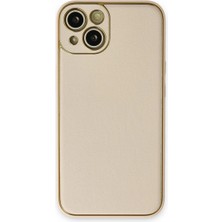 Royaleks Apple Iphone 14 Plus Kılıf Coco Deri Silikon Kapak - Gold