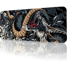 8 Farklı Desenli Baskılı Model Black Deer Xxl Gaming Mouse Pad 90X40 cm – Dikişli Kenar, Kayma