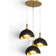 KSB Store Beton Görünümlü Iskandi̇nav Tarzı LED Toplu Avize – Salon ve Oturma Odası Aydınlatması 32 x 70 cm Siyah