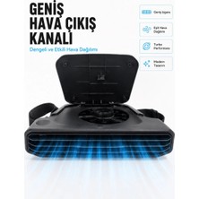 Aesco 5 Kademeli Araç Içi Boyun Serinletme Fanı Güçlü Turbo Hava Akışlı USB Şarjlı
