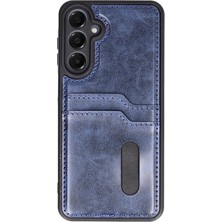 KSB Store Mey Ithalat®  Samsung Galaxy S24 Fe Kılıf Sara Kartvizitli Deri Kılıf - Lacivert