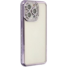 KSB Store Mey Ithalat®  iPhone 14 Pro Kılıf Joke Taşlı Silikon - Mor
