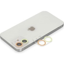 KSB Store Mey Ithalat®  iPhone 12 Mini Renkli Kamera Lens Koruma Cam - Sarı-Turuncu
