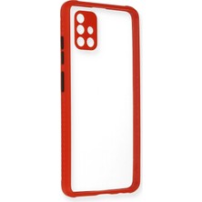 KSB Store Mey Ithalat®  Samsung Galaxy A71 Kılıf Miami Şeffaf Silikon - Kırmızı