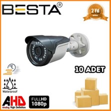 2 Mp 1080P 18 Smd LED Bullet Ahd Güvenlik Kamerası 10 Adet Koli