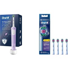 Oral-B Şarjlı/elektrikli Diş Fırçası Vitality Pro Lila Koruma ve Temizlik + Oral-B 3D White X-