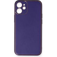 KSB Store Mey Ithalat®  iPhone 12 Mini Kılıf Coco Deri Silikon Kapak - Mor