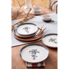 Kütahya Porselen Palmiye 4 Parça 21 cm Pasta Tabağı 80794
