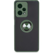 KSB Store Mey Ithalat®   Redmi Note 12 5g Kılıf Montreal Yüzüklü Silikon Kapak - Yeşil