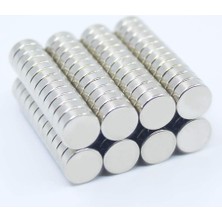50 Adet 8x3 mm Yuvarlak Güçlü Neodyum Mıknatıs (Çap 8 mm Kalınlık 3 Mm)