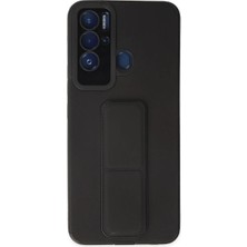 Royaleks Tecno Pova Neo Kılıf Mega Standlı Silikon - Siyah