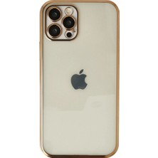 Royaleks Apple Iphone 12 Pro Kılıf Razer Lensli Silikon - Gold