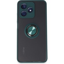 Royaleks Realme C53 Kılıf Montreal Yüzüklü Silikon Kapak - Yeşil
