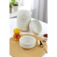 6'li 12 cm Porselen Kase Seti - Çorba, Meze, Sufle, Salata, Tatlı, Kahvaltılık Sunum Kasesi