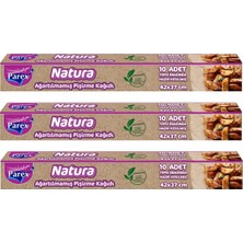 Natura 3 Adet Ağartılmamış Organik Hazır Kesilmiş Pişirme Kağıdı 10'lu