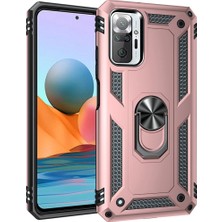 Royaleks Xiaomi Redmi Note 10 Pro Kılıf Sofya Yüzüklü Silikon Kapak - Rose