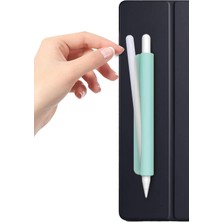 Tüm Stylus Kalemlere ve Normal Kalemlere Uyumlu Yapışkanlı Silikon Kalem Tutucu (Turkuaz)