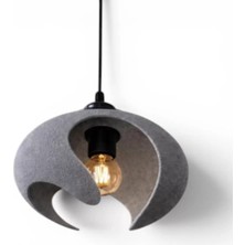 KSB Store Beton Dokulu Iskandi̇nav Premi̇um Salon Oturmaodası Avize 21 x 26 cm Gri