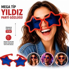 KSB Store Mey Ithalat® Mega Tip Yıldız Parti Gözlüğü Kırmızı Renk