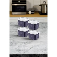 4'lü Set No Frost Saklama Kabı Lacivert 1250 ml