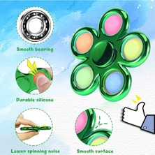 Lrs Store Metalik Renk Stres Çarklı Pop It Hand Spinner Fidget Oyuncak