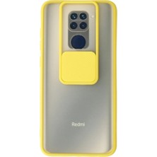 KSB Store Mey Ithalat®   Redmi Note 9 Kılıf Palm Buzlu Kamera Sürgülü Silikon - Sarı