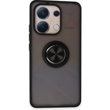 KSB Store Mey Ithalat®   Redmi Note 13 4g Kılıf Montreal Yüzüklü Silikon Kapak - Siyah