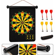 Manyetik Dart Oyun Seti, 45X38 Cm, 6 Ok Dahil, Rulo Tasarım, Ev ve Ofis Için Eğlenceli Aile Oyunu