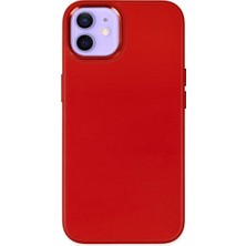 Royaleks Apple Iphone 12 Kılıf Asya Deri Silikon - Kırmızı