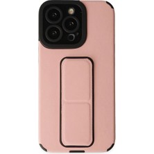 Royaleks Apple Iphone 14 Pro Kılıf Mega Standlı Silikon - Pudra