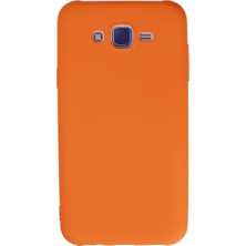 Royaleks Samsung Galaxy J7 Kılıf Nano Içi Kadife Silikon - Turuncu