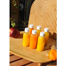 6 Adet Beyaz Sızdırmaz Kapaklı 100 ml Plastik Ginger Shot Şişe Detoks Şat Şişesi Detox