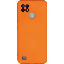KSB Store Mey Ithalat®  Realme C21 Kılıf Nano Içi Kadife Silikon - Turuncu