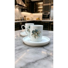 KSB Store Kirlinova® Gri Çiçek 2'li Fincan Takımı